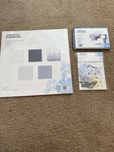 Creative Memories 3pk SET: &quot;Cue the Blue&quot; 12x12 Vellum Paper, Mats, Embellies - £27.93 GBP