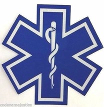Star Of Life 2&quot; X 2&quot; Ems Emt Paramedic Star Of Life Highly Reflective Decal - - £3.17 GBP