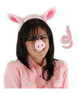 Pig Kit Plush Ears Nose and Tail Cosplay Halloween Costume Accessory NEW... - £8.47 GBP