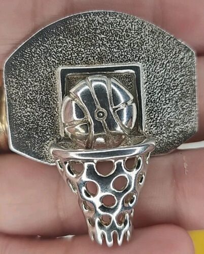 Silver 925 Basketball Brooch Pin Item image 10