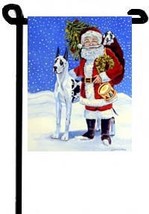 Great Dane (Santa Claus) - 11&quot;x15&quot; 2-Sided Garden Banner - £13.88 GBP