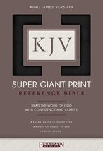 KJV Super Giant Print Reference Bible (Imitation Leather, Black, Indexed, Red Le - £23.17 GBP