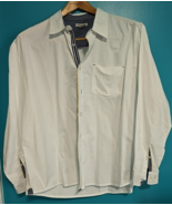 Carbon 2 Cobalt  Shirt Men L White 100% Cotton Button-Down Contrast Deni... - $14.44