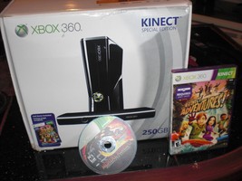 Microsoft Xbox 360 Kinect Special edition Bundle 250GB Black Console/ BO... - £66.34 GBP