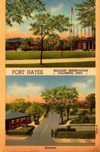 Fort Hayes Military Reservation Columbus Ohio OH Dual View Vtg Postcard-BK34 - £2.33 GBP