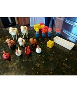 FISHER PRICE LITTLE PEOPLE lot VTG Farmers Tractor dogs chickens pig tro... - $1,134.76 MXN