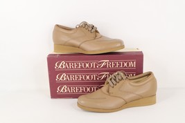 NOS Vtg 90s Streetwear Womens 7.5 B Platform Leather Shoes Sneakers Taup... - $89.05