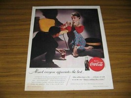 1955 Print Ad Coca-Cola Elegant Couple Drink Glasses of Coke - £7.87 GBP