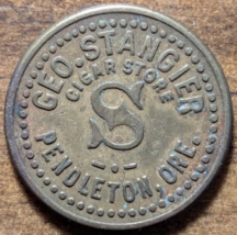 Pendleton, Oregon OR Geo. Stangier Cigar Store Good For 5¢ Trade Token - £11.05 GBP