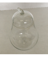 Vintage large pear shape glass jar with stem lid storage container apoth... - $24.70