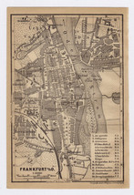 1904 Antique City Map Of Frankfurt An Der Oder / Slubice / Poland Germany - £16.85 GBP