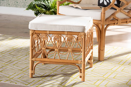 Valina Natural Brown Rattan Footstool - $154.00