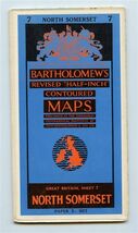 North Somerset 1960 Bartholomew's Revised Half Inch Contoured Maps Sheet 7  - $11.88