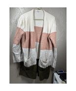Madewell Antique Cream Colorblock Stripe Wool Blend Knit Cardigan Size M... - $61.72 CAD