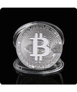 Lot Of 30 Silver Bitcoin Coins Commemorative Collectors Silver Plate Bit... - €76,24 EUR