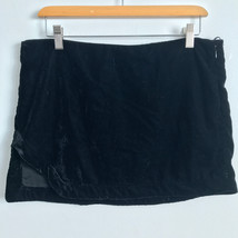 Free People  Analisa Skirt 10 Black Velvet Front Slit Lined Side Zip Not... - $18.50