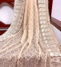 Pastel Pink Georgette Embroidered Dupatta Lakhnavi Chikankari Dupatta DP1056 - £13.33 GBP