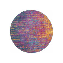 HomeRoots 8 ft. Round Rainbow Abstract Striations Area Rug - $259.51