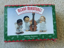Holiday harmony hallmark merry miniatures 3 pc set angel jazz band 1997 QFM8612 - £7.85 GBP