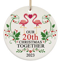 Funny Couple Flamingo Ornament Christmas Gift 20th Wedding 20 Years Anniversary - £11.86 GBP