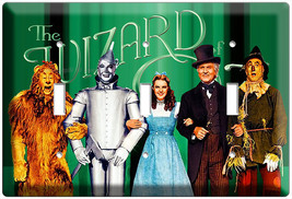 Wizard of Oz Dorothy scarecrow cowardly lion tin man triple lightswitch cover wa - $26.99