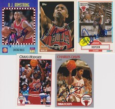 Chicago Bulls Signed Lot of (5) Trading Cards - BJ Armstrong, Cartwright... - $19.99