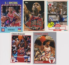 Chicago Bulls Signed Lot of (5) Trading Cards - BJ Armstrong, Cartwright... - £15.73 GBP