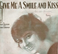 Give Me A Smile And Kiss 1919 Sheet Music Piano Miss Corinne Griffith DWFF4 - £23.58 GBP