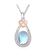 Moonstone Necklace 925 Sterling Silver Teardrop Pendant Necklaces for Wo... - $49.95