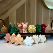 Handmade Christmas Candles - Owl, Christmas Tree, Gingerbread Man, Snowf... - £7.98 GBP