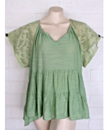 New UMGEE S 4 6 8 Pistachio Green Floral Burnout Sheer Lace Sleeves Tier... - $20.00