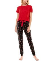 Roudelain Womens Short Sleeve Top and Jogger Pants Pajama Set, Small - £29.71 GBP