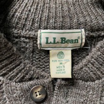 Vintage L.L. Bean  Wool Sweater Made In Scotland  Brown Henley Style Mens Medium - £27.69 GBP