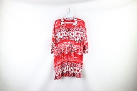Vintage 90s Streetwear Mens Size XL Flower Hawaiian Collared Button Shirt Rayon - £34.92 GBP