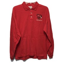 Walt Disney World Christmas Collared Long Sleeve Polo Shirt ~ Size S ~ Red - £16.53 GBP