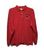 Walt Disney World Christmas Collared Long Sleeve Polo Shirt ~ Size S ~ Red - £16.23 GBP
