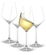 Joyjolt Layla White Wine Glasses Set of 4 Italian Wine Glasses 13.5 Oz NEW - £15.71 GBP