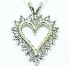 1/3 ct DIAMOND HEART PENDANT REAL SOLID 10 k GOLD 1.9 g - £235.01 GBP