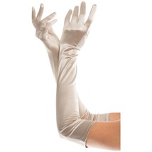 Light Brown Satin Gloves Long Over Elbow Length Evening Prom Costume 881... - £11.86 GBP