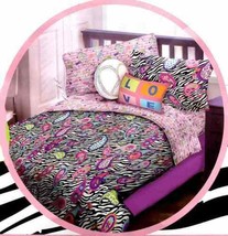 Peace Love 60&#39;S Retro Multicolor Full Comforter Sheets Pillow 9P Bedding Set New - £91.06 GBP