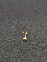 3.5mm Solid Gold Plain Ball Nose Wire Pin Stud Ring Piercing 14k Yellow Gold - £25.60 GBP