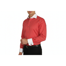 Men Shirt J.Valintin Turkey Usa Egyption Cotton High Collar 1594-24 Red image 7
