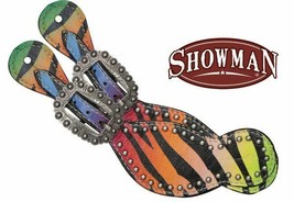 Western Saddle Horse Ladies Leather RAINBOW Zebra Spur Straps for your B... - £13.50 GBP
