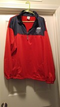 LONDON OLYMPICS COMMITTEE 1/4 ZIP FLEECE LINED RED LIGHT-WEIGHT JACKET U... - $297.36 MXN