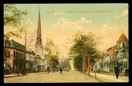 Vintage Travel Souvenir Postcard East State Street Clinton Ave Trenton NJ - £10.24 GBP