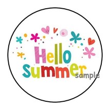 30 Hello Summer Envelope Seals Labels Stickers 1.5&quot; Round Gifts Favors - £5.91 GBP