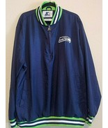 Seattle Seahawks Starter Brand Quarter Zip Pullover Windbreaker Side Poc... - £39.14 GBP