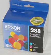 Genuine OEM Epson 288 Standard Ink Cart 3pk Cyan Magenta Yellow T288520 ... - $18.96