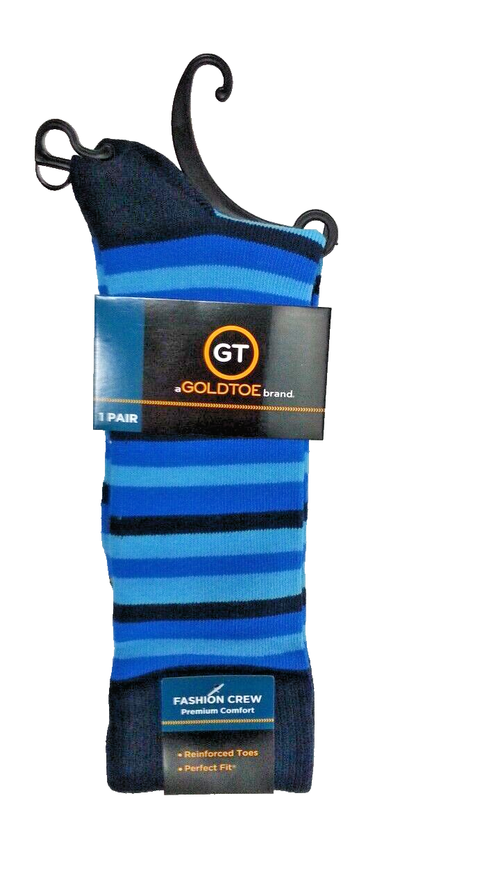 ( 1 PAIR ) GT Gold Brand Toe Men&#39;s Fashion Crew PREMIUM COMFORT Dress So... - $9.89