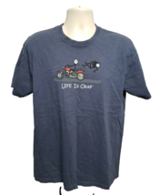 Life is Crap Falling of a Motorcycle Adult Large Gray TShirt - £11.89 GBP